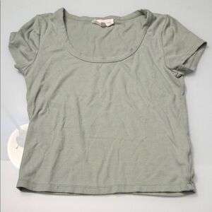 Sage + Stone Ribbed Cropped Tee